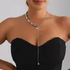 Joia Cruzada Europeia e Americana Coração de Menina Doce e Cool Colar Ajustável Feminino Ins Exquisito Colar de Pedras Pretas Galo