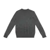 Suéter Yutang "30% Lana" estilo RL de punto trenzado con cuello redondo, nuevo suéter de otoño/invierno para hombre