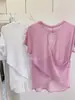 Venta de Liquidación de Tops de Yoga de Manga Corta Huecos con Espalda Bonita para Mujer, Tops Deportivos de Manga Corta Holgados y Transpirables para Verano