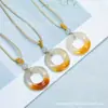 Colgante de paz de calcedonia color hielo, amuleto de paz de calcedonia "Yikou Tang", candado de nube auspiciosa en forma de calabaza, colgante de jade de zorro