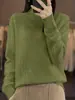 Ropa de Mujer Xinshangyu Otoño e Invierno Moda Casual Europea y Americana Suéter de Cuello Alto de Color Sólido Chic para Mujer Suéter Suave y Cálido
