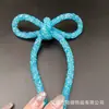 Grampo de Cabelo Laço Amarrado Transfronteiriço Luxo Super Brilhante Full Diamond Cordão de Laço Broche