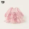 Roupas Infantis Yingsibo Vestido Bolo Primavera Vestido Princesa Meninas Saia Tutu de Tela Vestido Meninas Vestido Infantil