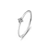 Anel de Dedo Clássico Simples de Prata Esterlina S925 com Diamante Único Empilhável Estilo Ins Versátil Anel Liso Anel de Zircônia Mais Vendido