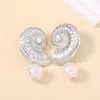 Aretes de Concha de Perla Imitación Moda Playa Transfronteriza Temperamento Vintage Simple Combinables Verano Vacaciones