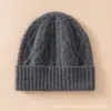 Nuevo Otoño e Invierno 100% Cachemir Color Sólido Pieza Única Moldeado Versátil Gorro de Color Sólido Jacquard Unisex Sombrero de Cachemir