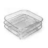 Accesorios para Freidora de Aire Estante Rectangular de Tres Niveles Parrilla para Papas Fritas Estante para Cocinar al Vapor Estante para Barbacoa de Acero Inoxidable Utensilios de Cocina