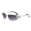 Gafas de sol sin montura con forma de corazón, marco metálico pequeño transfronterizo, gafas de sol personalizadas de vanguardia europeas y americanas
