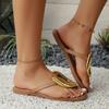 2025 Verano Nuevo Europeo y Americano Exportación Talla Grande Zapatos de Mujer Flats Espiga Hebilla Cuadrada Cómodos Para Exterior Sandalias de Playa Pantuflas