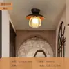 Luz de Entrada Sencilla China para Vestíbulo Luz Creativa Retro con Textura de Madera LED para Balcón Luz Normcore para Pasillo Luz de Techo