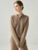 Nuevo Suéter de Punto Grueso Casual Suelto de Cachemira para Mujer con Cuello Medio Alto Simple para Commuting Otoño/Invierno