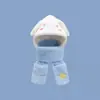 Conjunto de Gorro y Bufanda Todo en Uno para Niños Invierno Nuevo Cálido Felpa Kuromi Gorro con Protección para Orejas Guantes de Felpa para Niños y Niñas