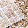 Sortimento de Joias para Unhas com Inlay de Cobre com Borboleta de Zircônia Laço de Pérola Acessórios de Decoração de Unhas com Strass em Estilo Francês