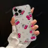 Capa de celular fofa para iPhone 17, estilo cartoon retrô nórdico com estrela de cereja vermelha, capa protetora estilo garota doce para 18 Pro