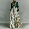 Vestido de verão europeu e americano transfronteiriço, novo estilo de verão, acinturado, emagrecedor, elegante, moderno, estampado, estilo retro francês de férias