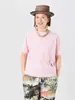 [En Stock] Camiseta Suelta Casual Hecha en Japón con Bordado de Camaleón en Algodón Puro Colores Macaron, Talla 4-5