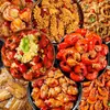 Cauda de Lagostim Picante em Lata Pronta para Comer Cauda de Lagosta com Alho Bolas de Camarão Grandes Lanche Popular Aperitivo de Frutos do Mar para Bebidas