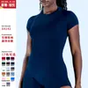 Dfyn Amazon Nylon Completamente Mate Alta Elasticidad Absorbe el Sudor Ajustado Sin Costuras Manga Corta Camiseta de Yoga Manga Corta Ropa de Fitness