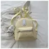 Mochila de estilo coreano con estampado de lunares, conejo y estrellas en bloques de color para estudiantes, bolsa escolar de gran capacidad, mochila linda y elegante para niñas