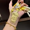 Colgante de Gato de Oro Puro 999K Llavero para Teléfono Móvil Cadena para Teléfono Móvil Encanto Gatito Regalo Llavero de Dibujos Animados