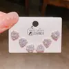 Exquisito Set de Tres Pares de Aretes Pequeños Minimalistas con Forma de Corazón de Circonita, Set de Aretes de Moda de Alta Gama con Aguja de Plata para Mujer