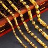 Collar de cuentas hexagonales europeas y americanas al por mayor para hombre, chapado en oro, hexagonal sólido, cadena de jefe de Oro de Vietnam, collar de bambú para hombre