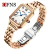 Reloj de Cuarzo Oufani Shi para Mujer Simple de Moda Cuadrado con Escala Romana Reloj Casual Impermeable Venta al por Mayor