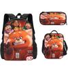 Mochila Escolar de Deformación Juvenil Nueva de Turning Red, Estudiante de Primaria y Secundaria, Mochila de Tres Piezas Periférica de Película de Anime