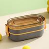 Simple Lonchera Doble Capa para Estudiantes para Oficinistas para Entregar Comidas, Lonchera para Microondas, Lonchera Portátil con Compartimentos, Venta al por Mayor Personalizada