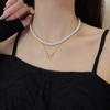 Collar de perlas con accesorios de alta gama franceses, cadena de clavícula distintiva de celebridades de Internet de moda femenina, collar de cadena de diseño de nicho de lujo ligero