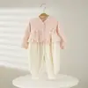 Sudadera Floral para Bebé Tela Mono de Doble Capa 3-12 Meses Primavera y Otoño Mono de Una Sola Capa para Niña Ropa de Abrigo para Salir