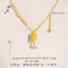Tienda de Oro Mismo Estilo Arena Dorada Cintura Delgada Mantra de Seis Caracteres Lirio del Valle Borla Collar Cadena para Clavícula Versátil de Alta Gama