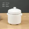 Panela de Cerâmica para Ensopado com Tampa para Uso Doméstico, Adequada para Cozinhar em Banho-Maria Ninho de Pássaro e Ovos, Pequena Panela de Ensopado Estilo Shaxian