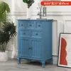 Armário de Armazenamento Estilo Americano em Madeira Maciça, Pequeno Armário para Sala de Estar e Quarto, Cômoda Larga, Aparador Estreito para Uso Doméstico