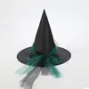 Novo Chapéu de Bruxa de Tecido Oxford para Halloween Chapéu de Bruxa Preto Festa Festa Festival Chapéu de Mago de Malha Pontiagudo