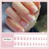 Manicure Francesa Rosa Nude Mais Vendida no Exterior, Suave Elegante, Unhas Longas Planas Usáveis, Conjunto de 24 Peças de Adesivos de Unhas Postiças