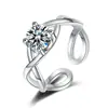 Anillo de Zirconia Carat de 0.05 kg para Mujer Cuadrado Cubierto Anillo de Diamante Redondo para Mujer Casual Seis Garras Abiertas con Incrustaciones de Diamante Fabricante Venta al Por Mayor