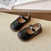 Sapatos Mary Jane Estilo Escolar Preto de Designer para Meninas 2026 Nova Coleção Primavera/Outono Solado Macio Tendência Estilo Princesa Sapatos Pequenos de Couro