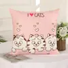 Funda de Cojín Serie Animales de Amazon Transfronteriza Estampado de Dibujos Animados Lindo Felpa Corta Lino Cojín Sofá