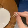 Conjunto de Anéis de Design de Nicho Estilo Coreano, Anéis Empilháveis de Zircônia Microincrustada de Luxo Leve, Anéis Gentis e Elegantes para o Dia a Dia