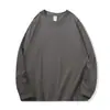 Camiseta de manga longa 230G de algodão penteado, peso pesado transfronteiriço, gola redonda solta, camisa básica de algodão puro, estilo casual, atacado do fabricante
