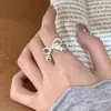 Versión coreana del diseño de nicho sentido 925 plata de ley anillo de viento frío mujeres no se desvanecen anillo abierto anillo joyería al por mayor