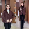 Abrigo corto de mujer 2026 nuevo estilo otoño popular gabardina petite chaqueta holgada adelgazante top casual