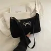 Bolsa de Ombro/Axila Elegante com Laço 2025 Novo Estilo Coreano Cor Sólida Grande Capacidade Estilosa para o Dia a Dia
