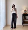 Calça Nai Fu Yamamoto! Cetim Japonês Textura Fluida Calça Fresca Calça Caminhada Nuvem Reta Calça de Pernas Largas para Mulheres Verão