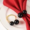 Anillo de servilleta de perla de estilo europeo simple, anillo de servilleta de aleación, decoración de mesa de banquete de boda, hebilla de servilleta al por mayor