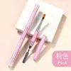 Pluma de gel para arte de uñas de doble propósito con mango de metal para extensión rápida, eliminación de gel, pincel para mezclar colores, palillo para relieve y multifunción