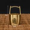 Olla de cobre con adornos dorados, cubo pequeño, escritorio de oficina, sala de estar, cornucopia de cobre, decoraciones chinas para el hogar