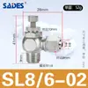 Válvula de Control de Velocidad de Giro Rápido Niquelada en Cobre Válvula de Aceleración Tuerca de Bloqueo Sl Conector Neumático Control de Velocidad Unidireccional Conector Rápido para Tubo Grande de PU