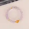 Pulsera de Amatista Lavanda Natural Redonda para Mujer DIY Moda Lujo Ligero Cuentas Superiores Pulsera de Cristal Amarillo Torre Al Por Mayor